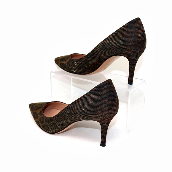 Gianvito Rossi 38 Worn Once Exopard Leopard Metallic Shimmer Heels - Picture 6 of 16